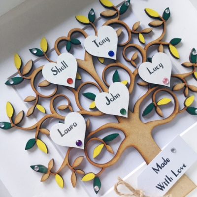 FAMILY TREE FRAME | YELLOW & GREEN LEAVES