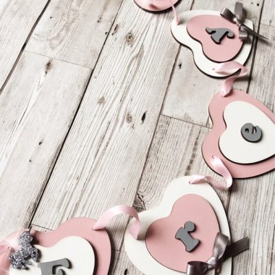 PERSONALISED UNICORN BUNTING | PINK/WHITE/GREY