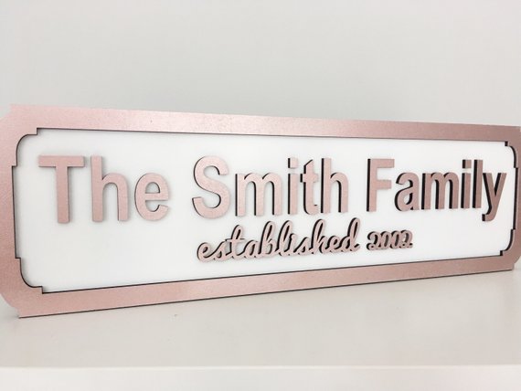 STREET SIGN PLAQUE | ROSE GOLD | 50CM